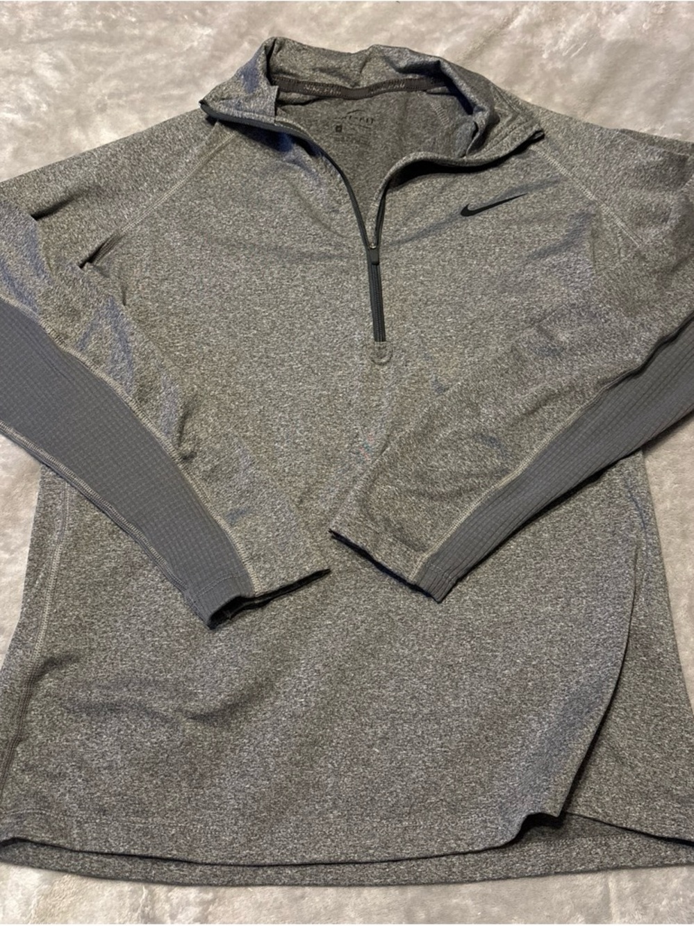 Nike Heather Gray Dri-FIT Zip Pullover
